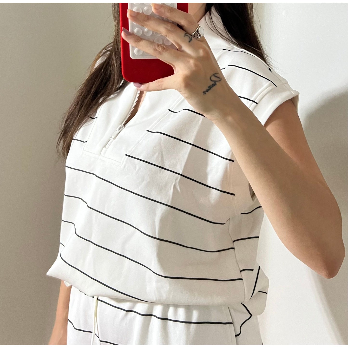 Carly Scuba Stripe Sleeveless Top