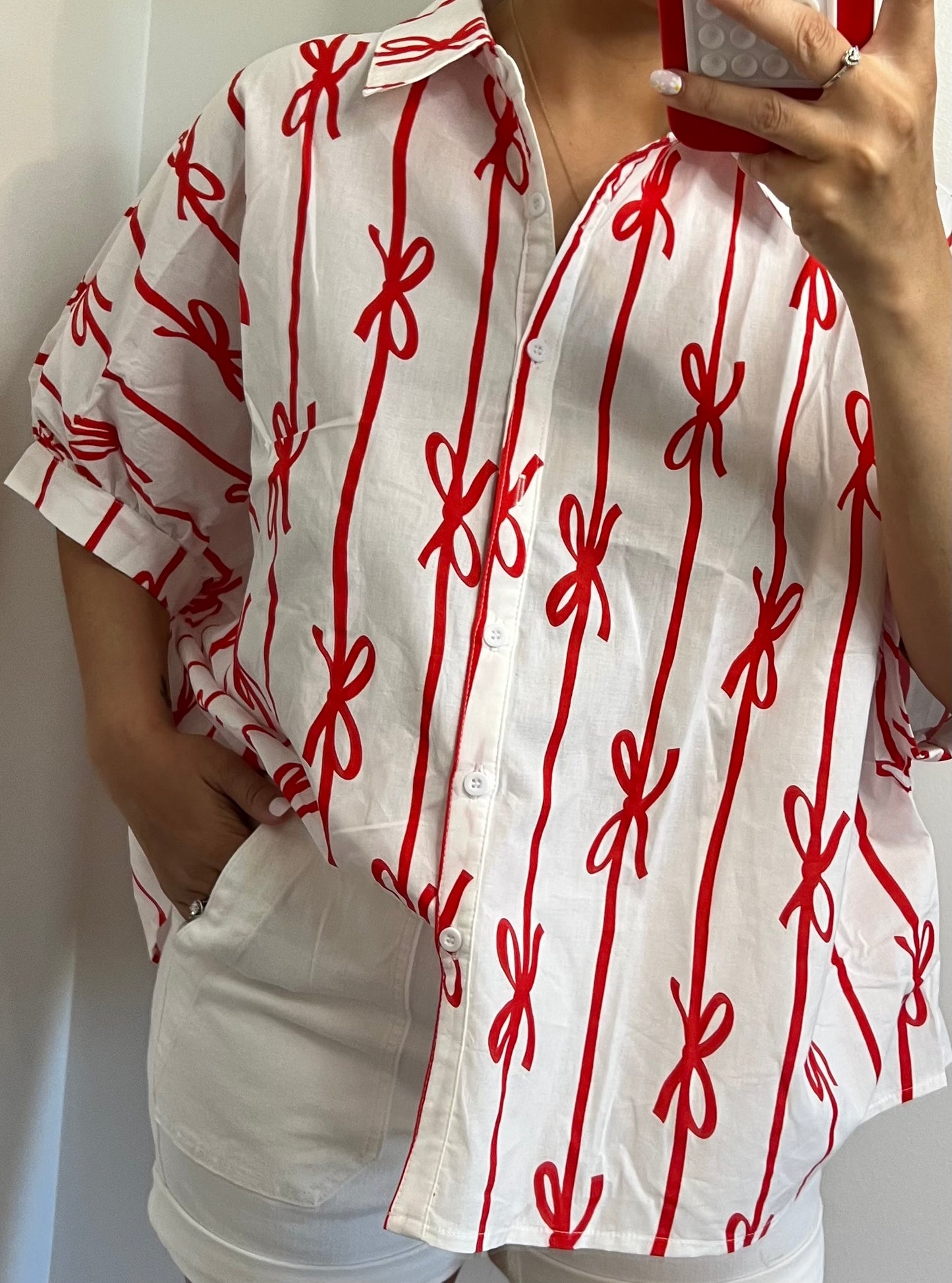 Taylor Bow Button Down