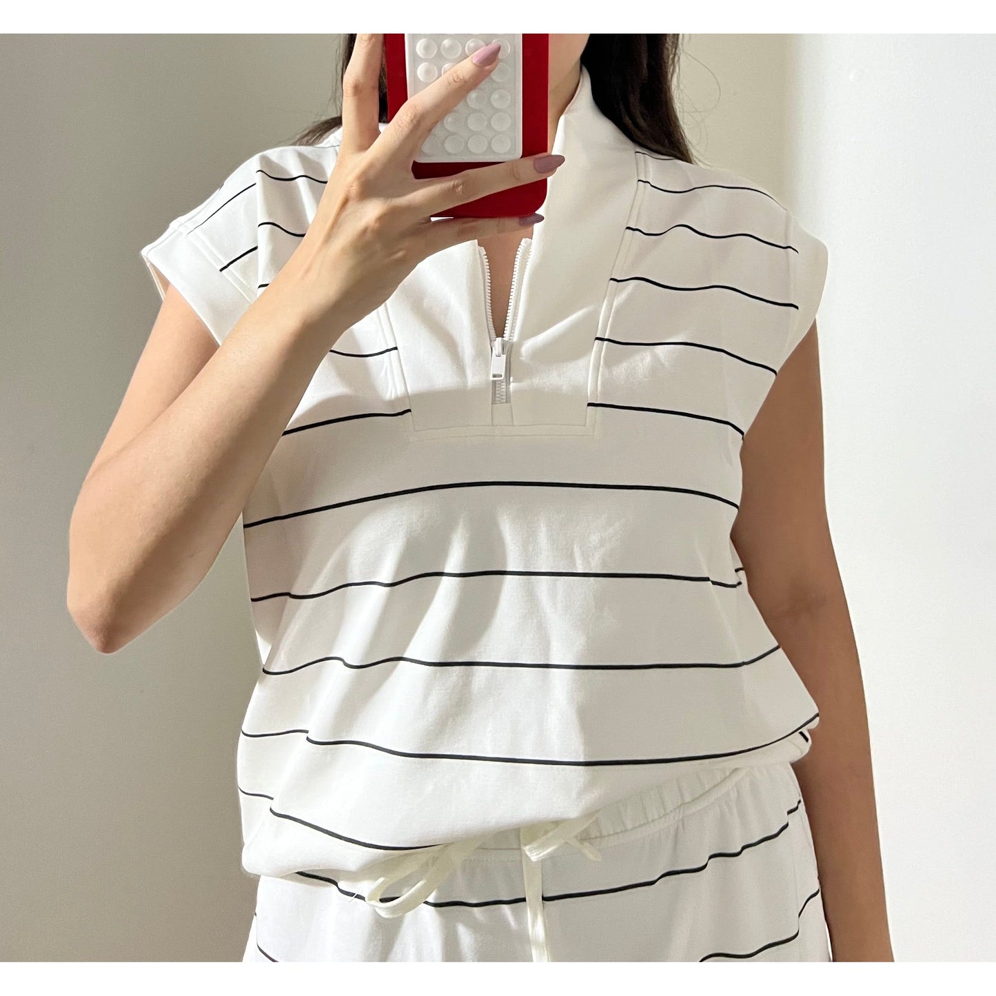 Carly Scuba Stripe Sleeveless Top